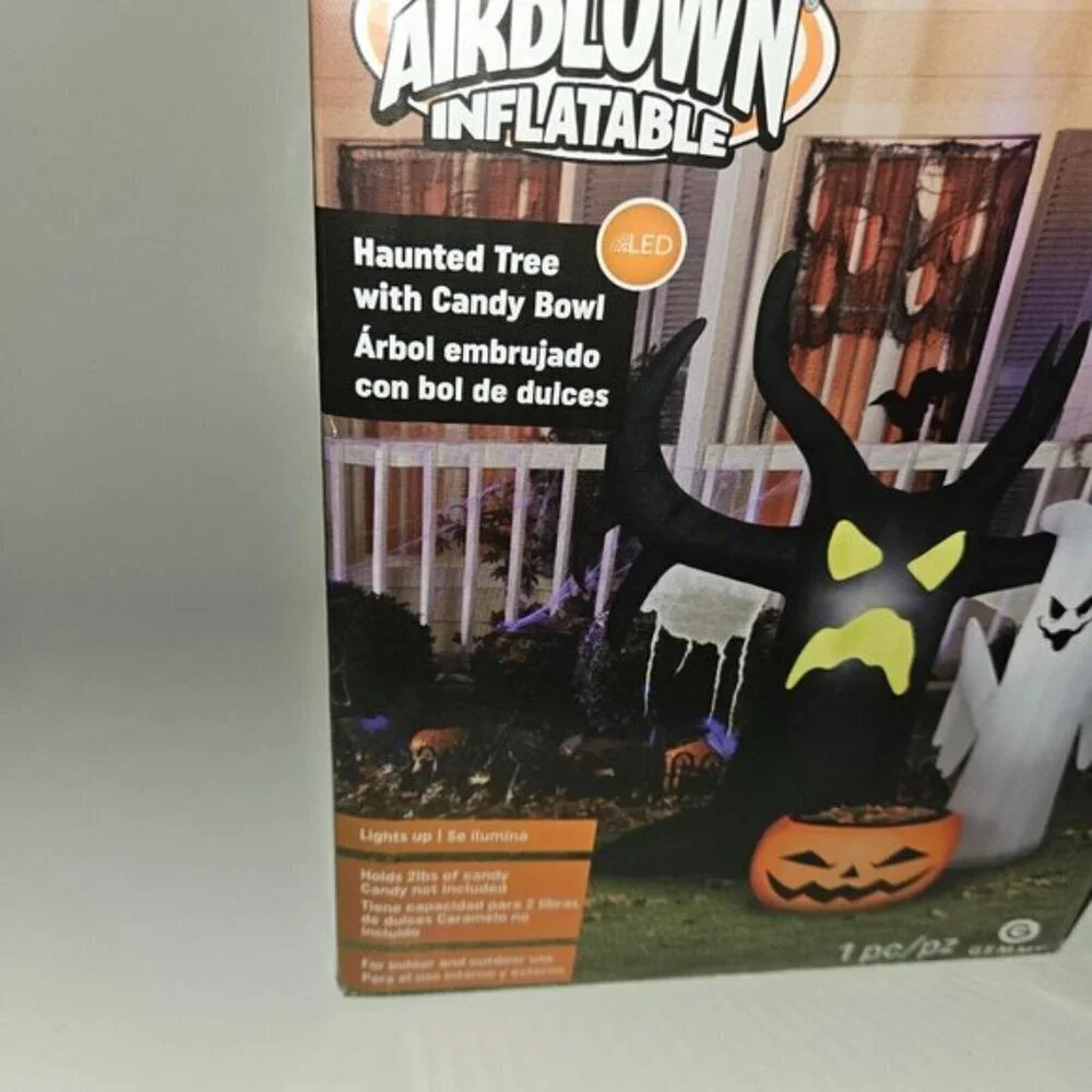 NEW Haunted Tree W/ Candy Bowl 5' Airblown Inflatable Lights Up Halloween Gemmy